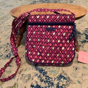 Vera Bradley Katalina Pink Diamonds Petite Double Zip Hipster